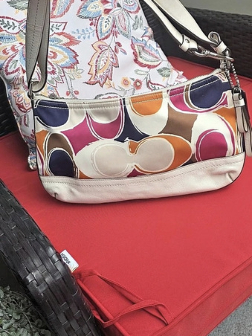 COACH Park Hand Drawn Scarf Print Demi Hobo Bag ✨ Colorful Monogram F24029